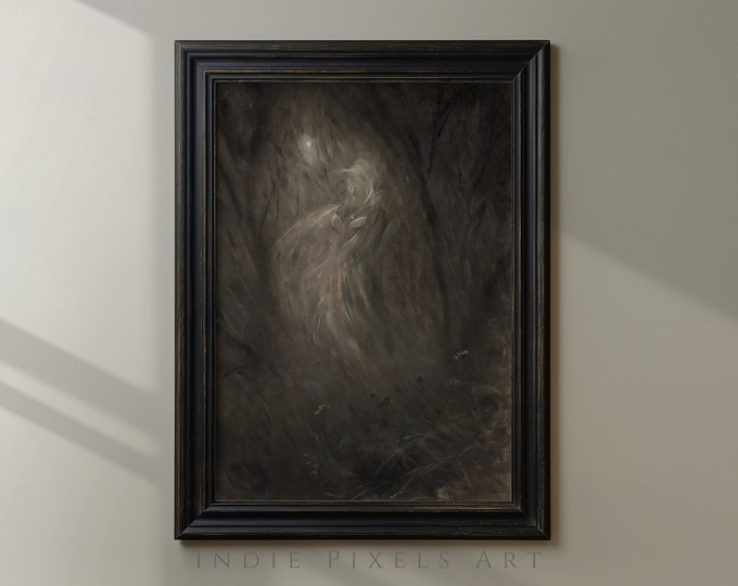 Halloween Digital Print Vintage Ghost Art Spooky Home Decor Halloween Wall Art Vintage Art Print Digital Download Neutral Halloween Art