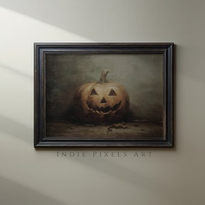 Jack O Lantern Halloween Digital Print, Halloween Wall Art Digital Download, Primitive Halloween Prints