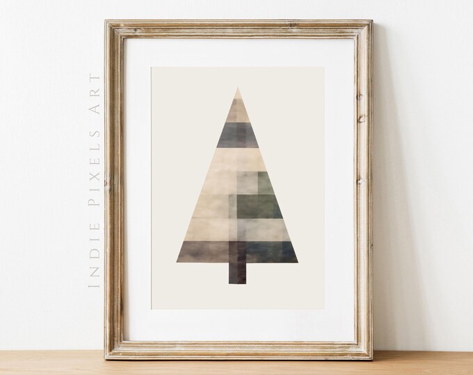 Christmas Tree Christmas Art Prints Scandinavian Printable Winter Art | Vertical Rustic Cottage Winter Decor Neutral Holiday Farmhouse Decor
