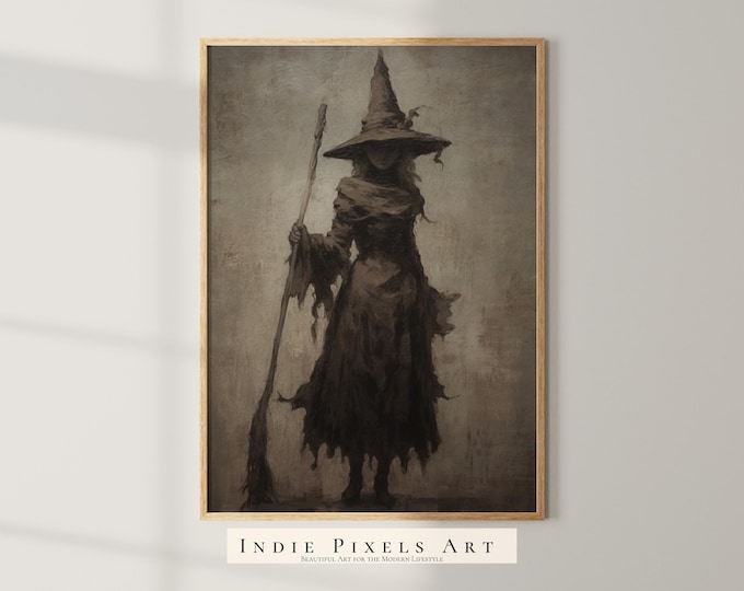 Halloween Decor Wall Art Prints Original Vintage Witch Halloween Home Decor Rustic Halloween Printable Witch Halloween Spooky Season