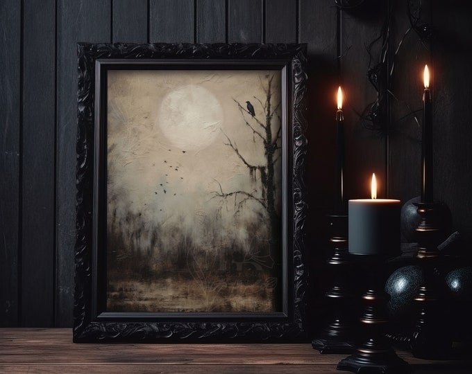 Halloween Sunset Digital Print Halloween Digital Download Print for Halloween Decor Spooky Season Printable Art