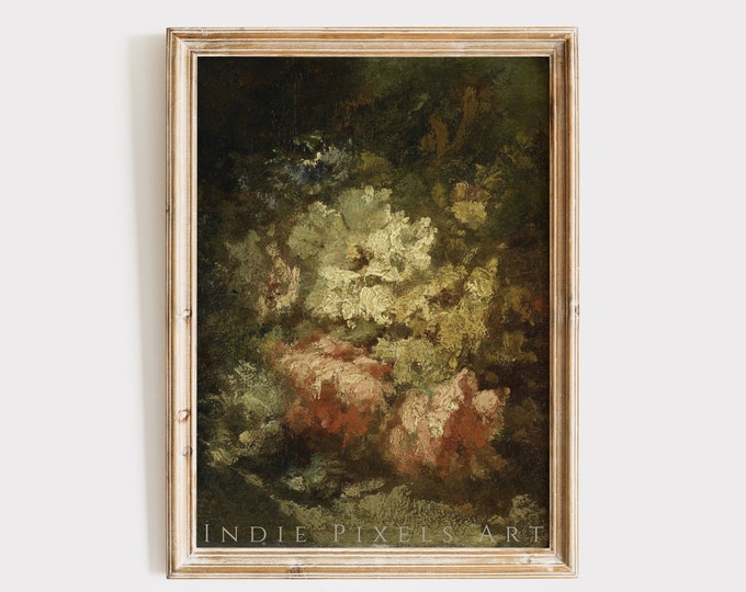 Printable Wall Art Vintage Abstract Warm Tone Floral Painting  | Vintage Flowers Oil Painting PRINTABLE Vintage Digital Downloadable Gift