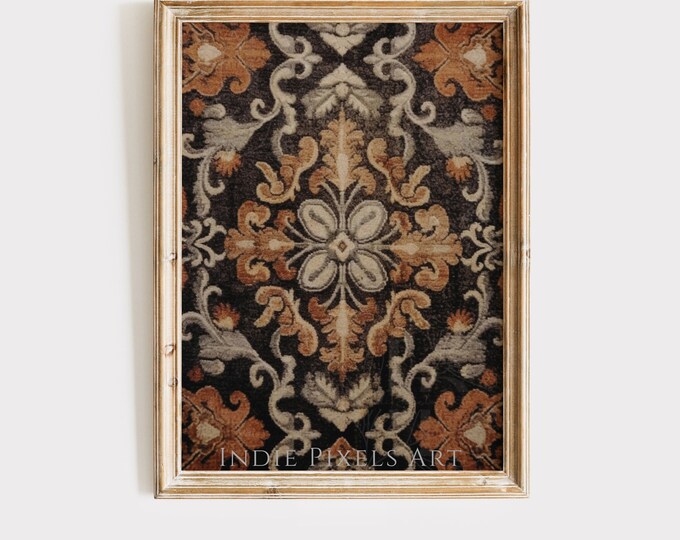 Fall Tapestry Print Rustic Fall Wall Art Vintage Style Tapestry Printable Autumn Wall Decor Warm Geometric Print Earth Tone Wall Art Print