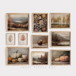 Herbst Galerie Wand Drucke SET von 10 Digitaldrucke, Herbst druckbare Kunst Galerie Wand Herbst Galerie Collage Wand Kunst Vintage Herbst Stil Kunst