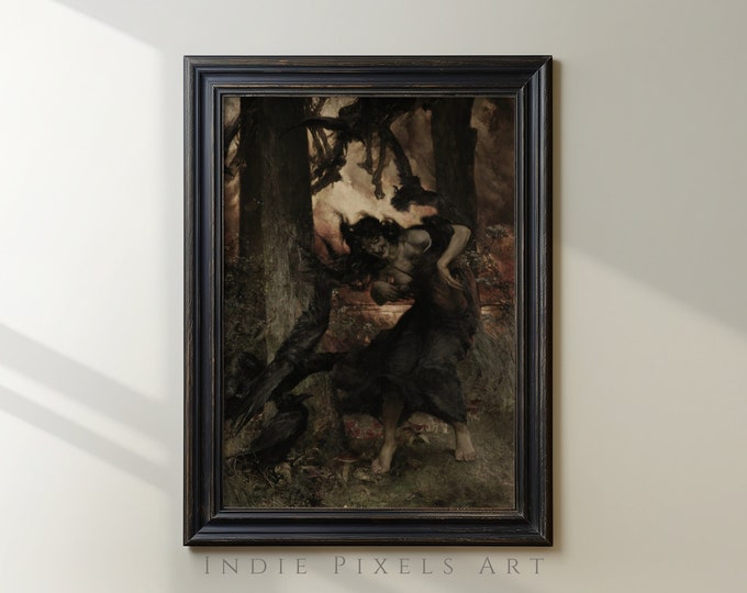 Vintage Halloween Prints Witch Printable Halloween Wall Art Moody Dark Academia Wall Art Print Halloween Witchy Decor Digital Prints