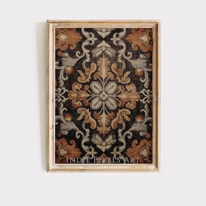 Fall Tapestry Print Rustic Fall Wall Art Vintage Style Tapestry Printable Autumn Wall Decor Warm Geometric Print