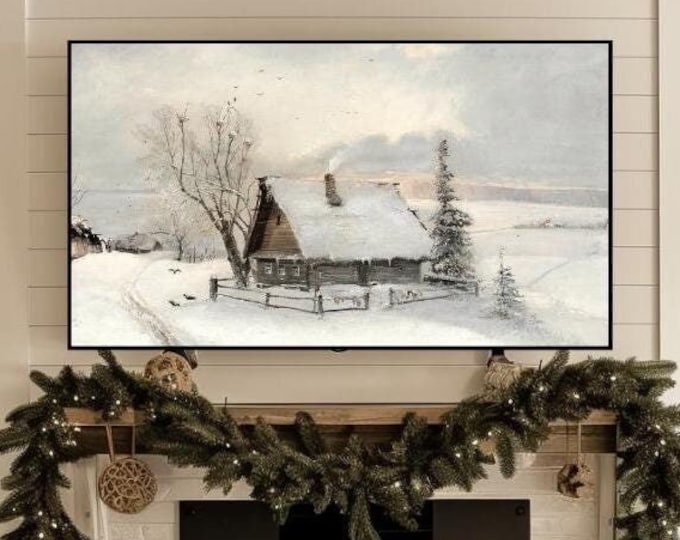 Moody Winter Landscape 4K TV Art for Samsung Frame TV Farmhouse Decor | Digital Download Art for Samsung Frame TV Instant Download