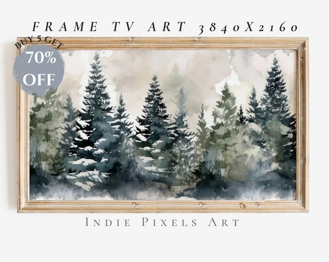 Christmas Frame TV Art Winter Samsung Frame TV Art | Farmhouse Christmas, Christmas Tree Art for TV, Digital Download, Holiday Decor