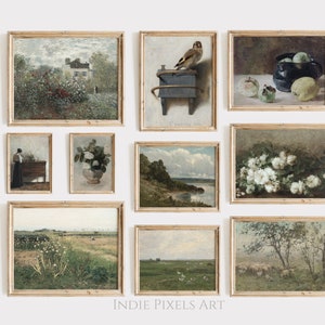 French Country Gallery Wall Art Set of 10 | Vintage European Living Room Vintage Kitchen Decor PRINTABLE Collection of Art Digital DOWNLOAD