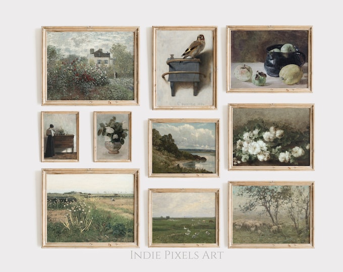 French Country Gallery Wall Art Set of 10 | Vintage European Living Room Vintage Kitchen Decor PRINTABLE Collection of Art Digital DOWNLOAD