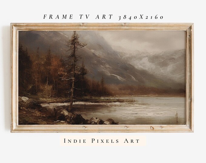 Vintage Fall Landscape 4K TV Art for Samsung Frame TV Rustic Lodge Decor | Digital Download Art for Samsung Frame TV Art Instant Download