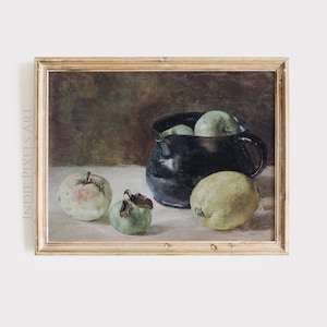 Farmhouse Kitchen Print Vintage Still Life Art | Rustic Kitchen Painting European Still Life Cottagecore Wall Decor PRINTABLE