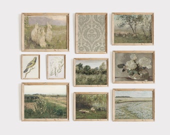 Vintage Cottagecore Gallery Wall Set | Neutral European Prints (Digital Download)