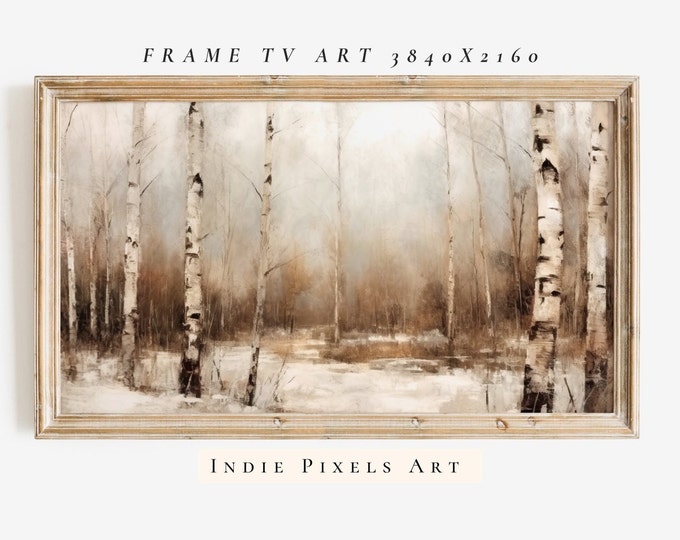 TV Art Neutral Warm Winter Landscape 4K TV Art Neutral Winter Decor | Instant Digital Download Art for Samsung Frame TV