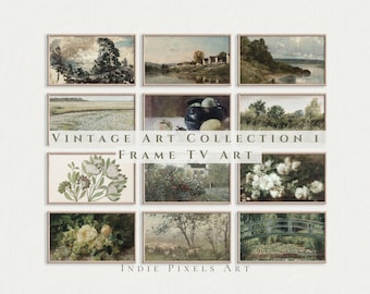 Samsung Frame TV Art | Vintage Landscape & Botanical Set (Digital Download)