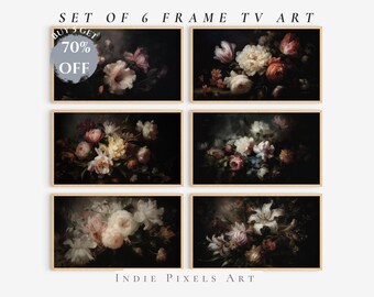 Samsung Frame Artful Moody Floral Paintings Art Bundle for Samsung Frame TV Moody Maximalist Decor | Instant Download Art for Frame TV