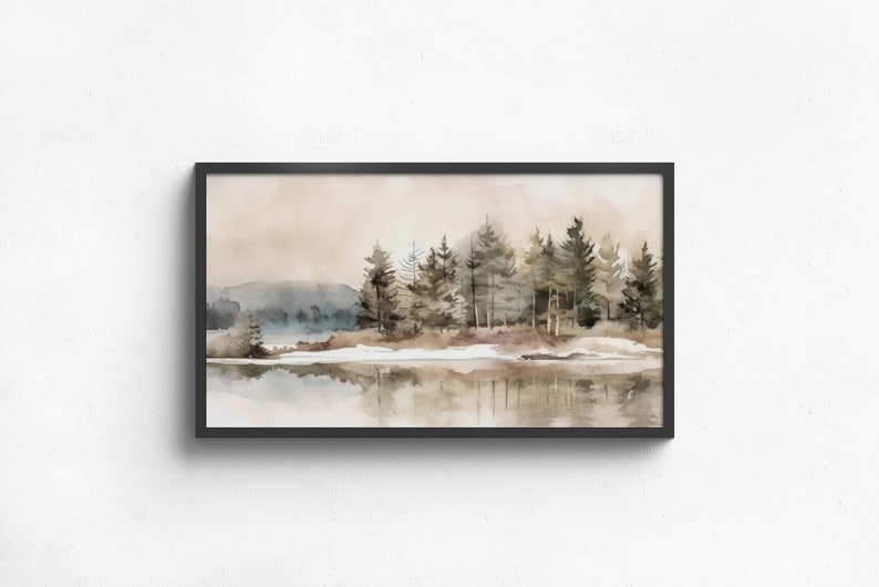 Neutral Warm Winter Landscape 4K TV Art Neutral Winter Decor | Instant Digital Download Art for Samsung Frame TV