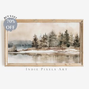 Neutral Warm Winter Landscape 4K TV Art Neutral Winter Decor | Instant Digital Download Art for Samsung Frame TV