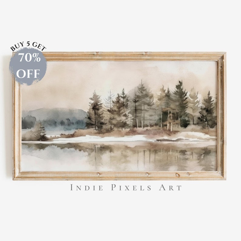 Neutral Warm Winter Landscape 4K TV Art Neutral Winter Decor | Instant Digital Download Art for Samsung Frame TV