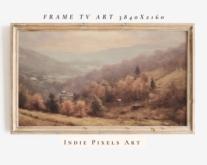 Moody Fall Landscape 4K Art for Samsung Frame TV Earth Tone Autumn Decor | Digital Download Art for Samsung Frame TV Instant Download