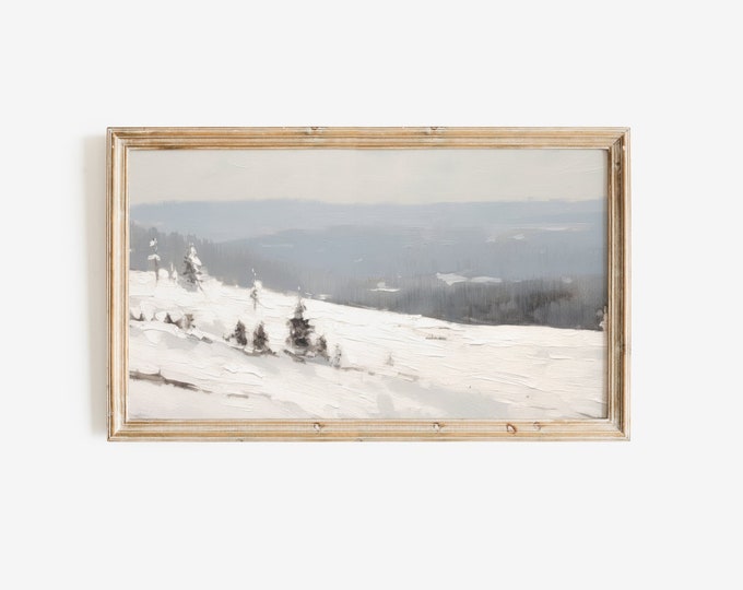 Winter Snowy Landscape 4k Samsung Frame TV Art | Digital Download Art for Samsung Frame TV Instant Download