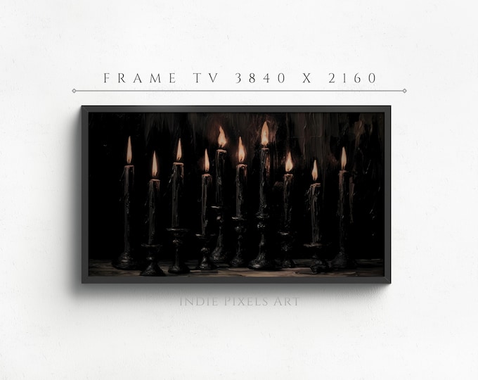 Halloween Art for Samsung Frame TV Black Candles Halloween Decor | Digital Download Halloween Art for Samsung Frame TV Art Instant Download