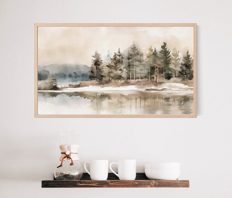 Neutral Warm Winter Landscape 4K TV Art Neutral Winter Decor | Instant Digital Download Art for Samsung Frame TV