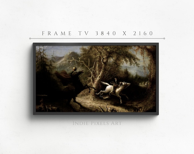 Halloween Art for Samsung Frame TV Headless Horseman Halloween Decor | Digital Download Halloween Art for Samsung Frame TV Vintage Art