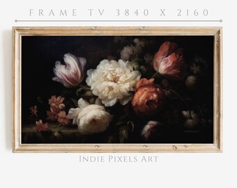 Frame TV Art Moody Artful Floral Painting Maximalist Decor | Instant Digital Download Art for Samsung Frame TV