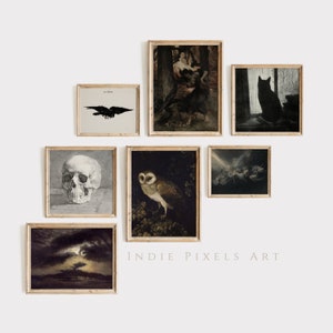 Vintage Dark Academia Prints Gallery Wall SET de 7 Vintage Moody Decor Arte digital imprimible Vintage Moody Gallery Set Dark Cottagecore