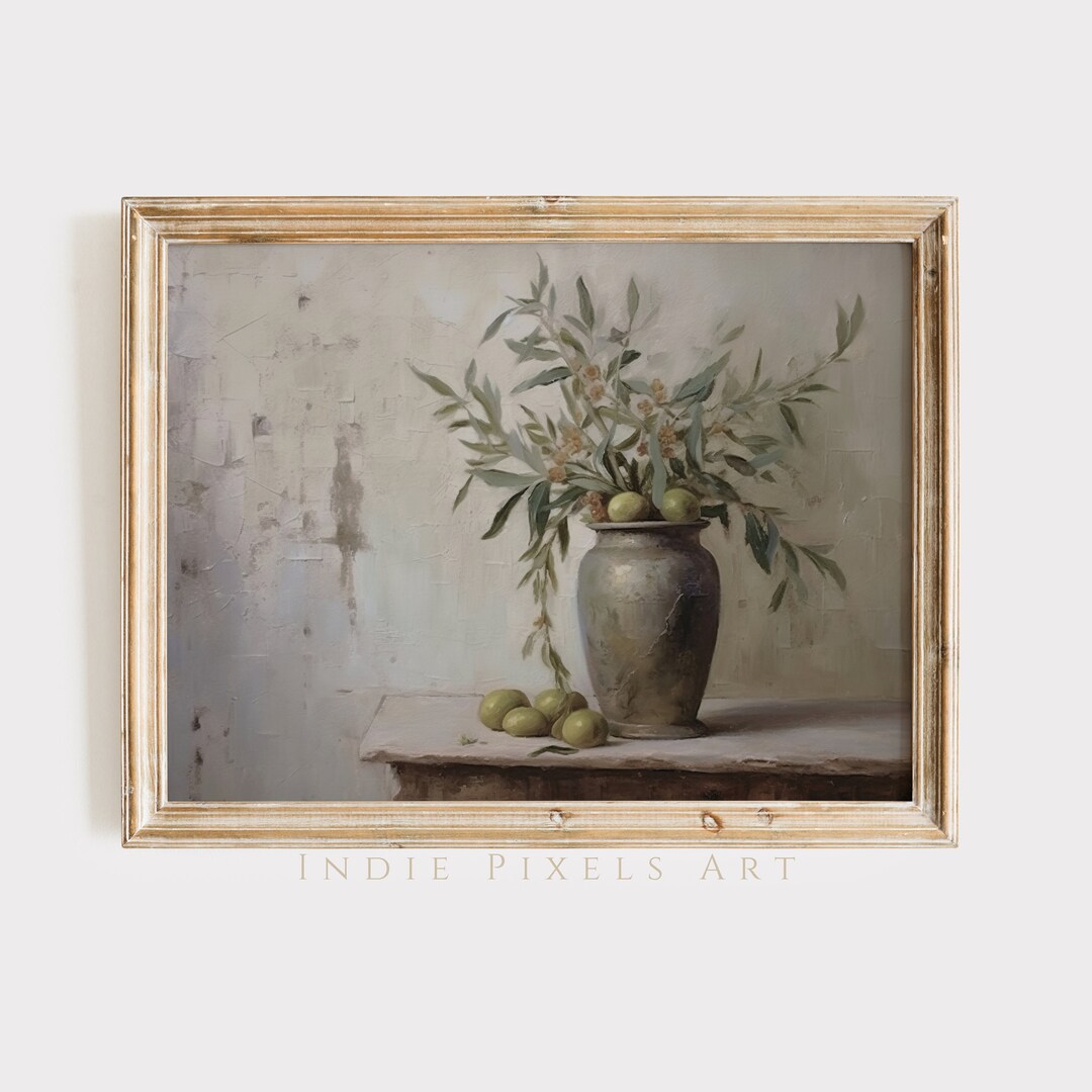 Dining Room Wall Decor Rustic Painting Olive Branch Print Rustic Italian Wall Art for Dining