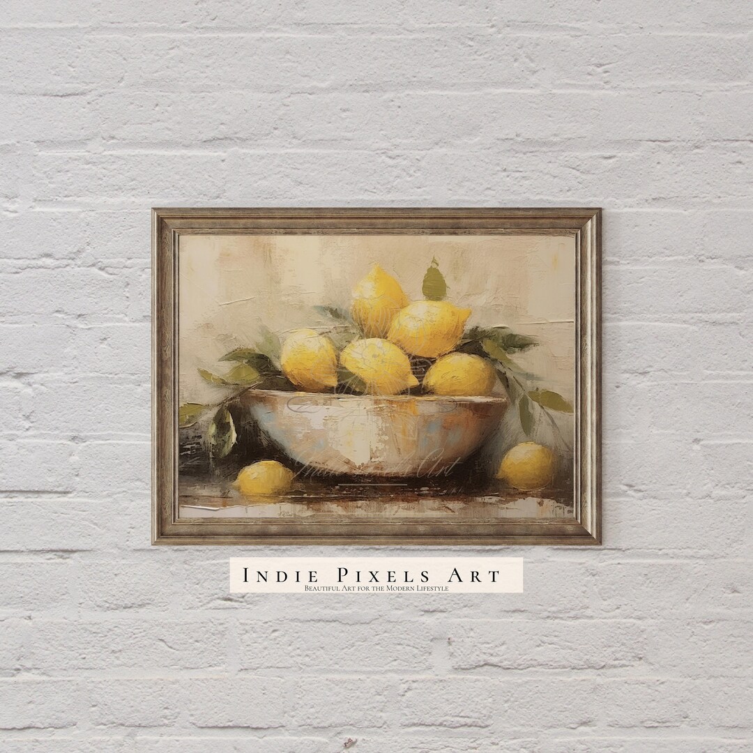 Kitchen Decor Still Life Painting Fruit Wall Art Lemons - Etsy
