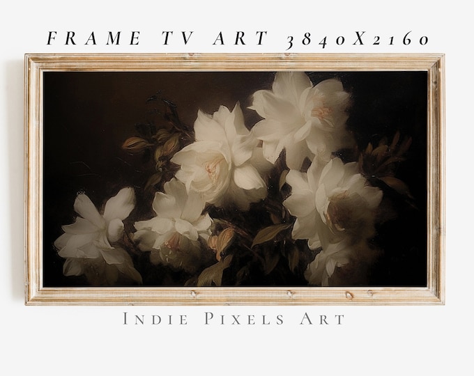 Dark Moody Flowers Art for Samsung Frame TV Dark Maximalist Moodie Decor | Instant Digital Download Art for Samsung Frame TV Art