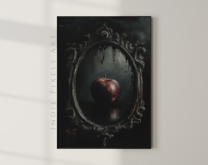 Printable Halloween Wall Art Vintage Style Halloween Moody Dark Academia Wall Art Poison Apple Goblincore Aesthetic Witchcore Digital Prints