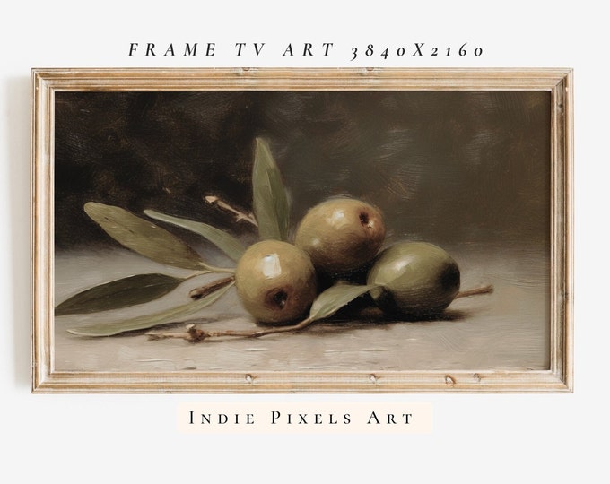 Frame TV Art Moody Still Life Olives Kitchen Decor | Digital Download Art for Samsung Frame TV Instant Download