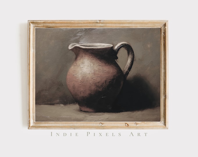 Rustic Print for Kitchen Vintage Pitcher Country Farmhouse Kitchen Wall Art Rustic Bathroom Wall Decor Rustic Kitchen Jug Neutral Art