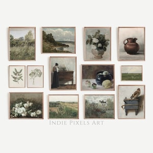 French Country Gallery Wall Art Set of 13 | Vintage European Living Room Vintage Kitchen Decor Printable Collection of Art Digital Download