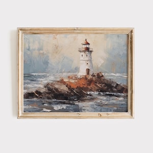 Coastal Wall Art Coastal Decor for Beach House Summer Home Cosatal Prints Lighthouse Decor Painting Nautical Decor