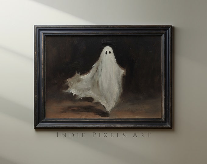 Cute Ghost Halloween Digital Print, Halloween Wall Decor Digital Download