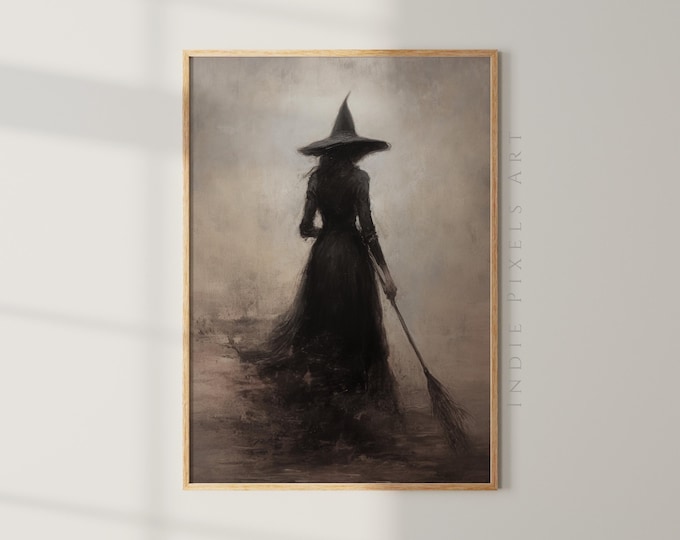 Halloween Decor Prints Wall Art Original Digital Vintage Witch Halloween Home Decor Rustic Halloween Printable Witch Halloween Spooky Season