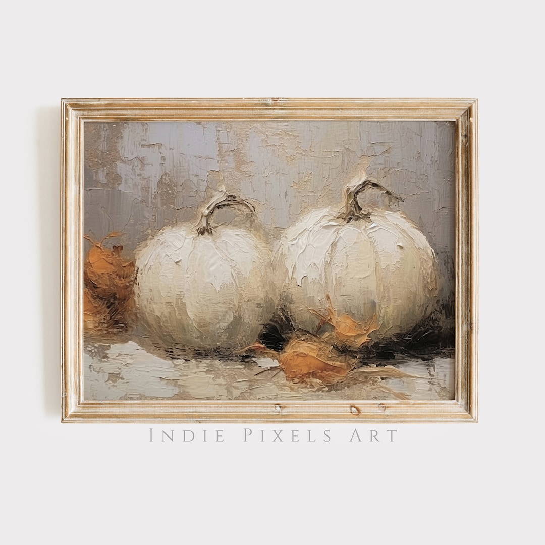 Rustic Fall Decor Printable Wall Art Pumpkin Still Life Painting Fall ...
