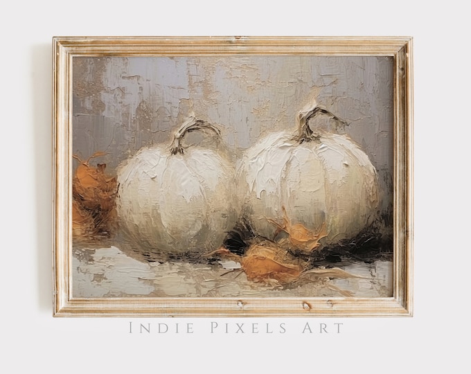Rustic Fall Decor Printable Wall Art Pumpkin Still Life Painting Fall Art Vintage Autumn Wall Print Halloween Fall Decor Thanksgiving Print