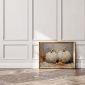 Rustic Fall Decor Printable Wall Art Pumpkin Still Life Painting Fall ...