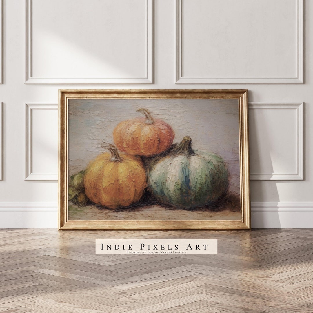 Printable Pumpkin Decor Rustic Fall Wall Teal Printable Fall - Etsy