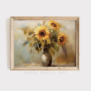 Sunflowers Wall Art Rustic Sunflowers Printable Wall Art Summer Decor Art Sunflowers Landscape Print Fall Decor Autumn Wall Art