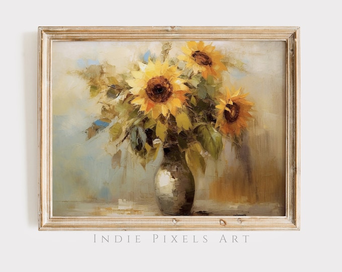Sunflowers Wall Art Rustic Sunflowers Printable Wall Art Summer Decor Art Sunflowers Landscape Print Fall Decor Autumn Wall Art