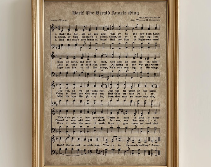 Christmas Prints Hark the Herald Angels Sing Christmas Carol Downloadable Art