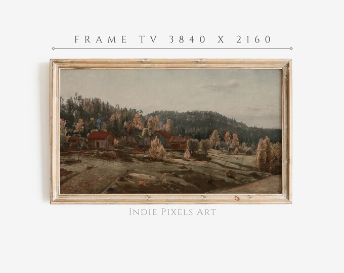 Fall Art for Samsung Frame TV Farmhouse Landscape Vintage Decor | Digital Download Art for Samsung Frame TV Instant Download