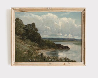 Vintage Landscape Painting | Rustic Country Farmhouse Decor (Printable)