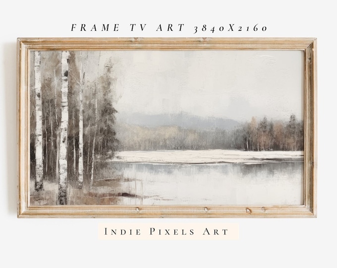 TV Art Neutral Winter Landscape 4K TV Art Neutral Winter Decor | Instant Digital Download Art for Samsung Frame TV